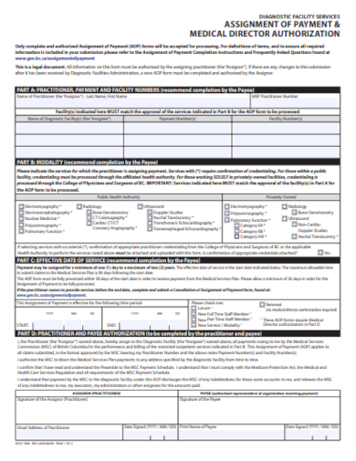 medical payment authorization form