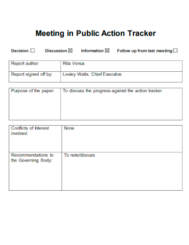 meeting in public action tracker
