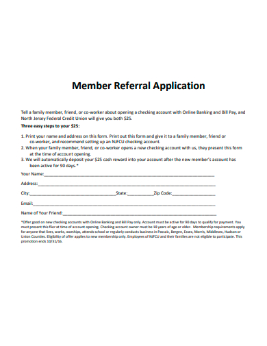 member referral application template