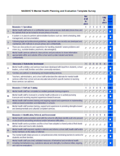 mental health evaluation survey