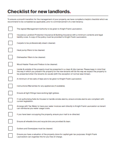 new landlord checklist