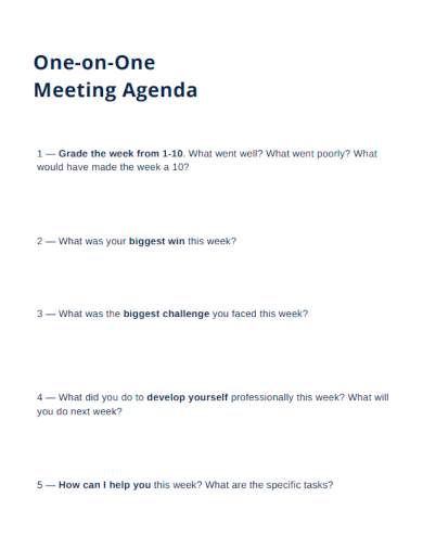 one on one meeting agenda
