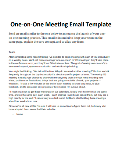 one on one meeting email template