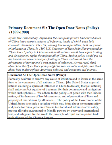 open door policy document