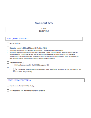 patient case report form