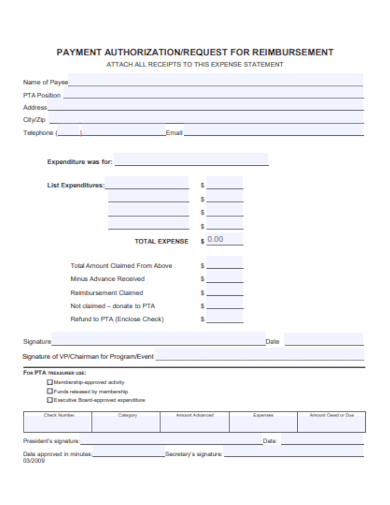 payment authorization request form