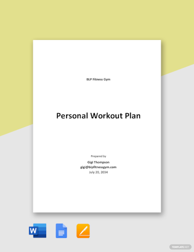 personal workout plan template