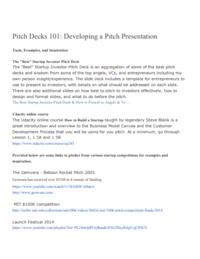 pitch deck presentation