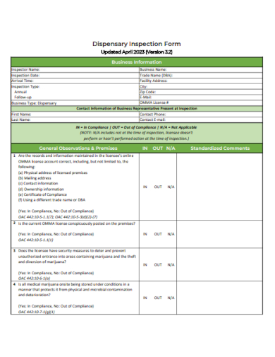 printable inspection form