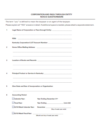 printable questionnaire form