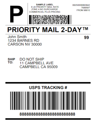 priority mailing label