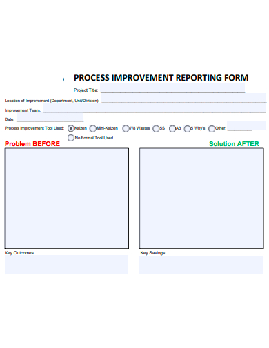 process improvement reporting form template