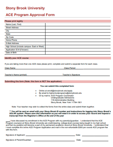 program approval form template