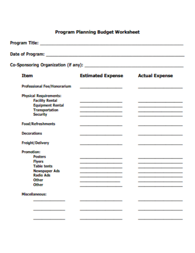 program budget planning