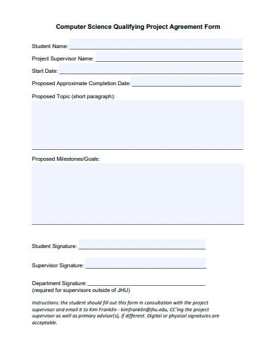 project agreement form template