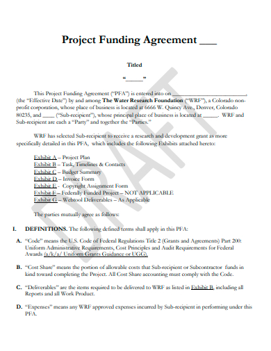 project funding agreement template