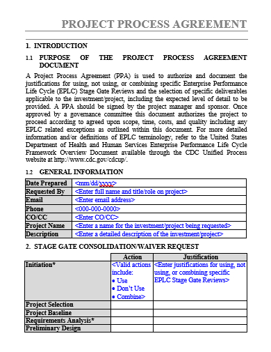 project process agreement template