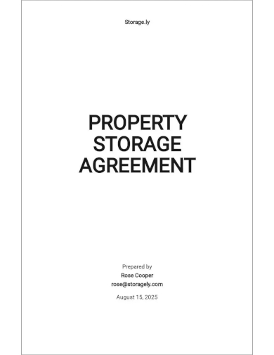 property storage agreement template