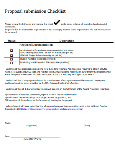 proposal submission checklist template1
