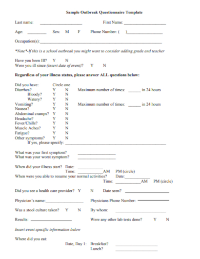 questionnaire form template