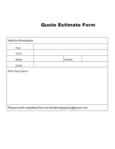 quote estimate form template