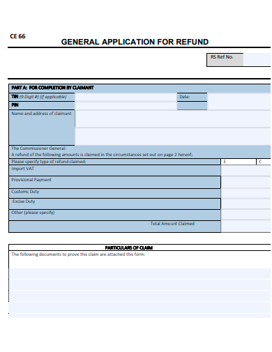 refund general application template