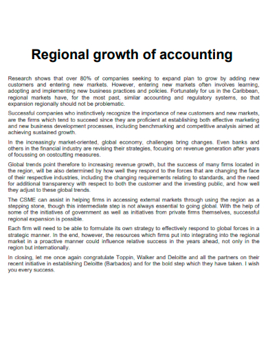regional growth of accounting