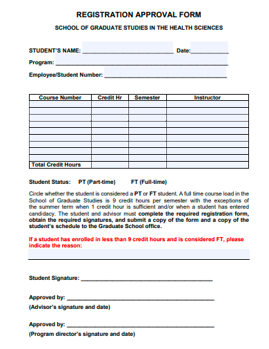 registration approval form template