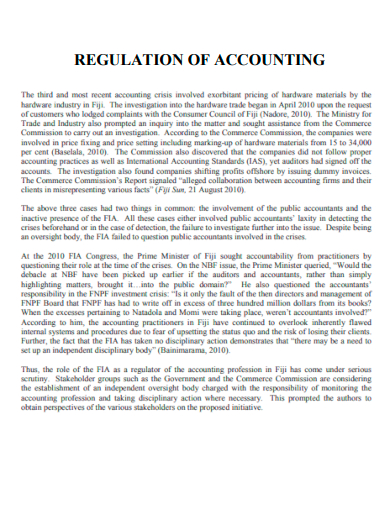 regulation of accounting
