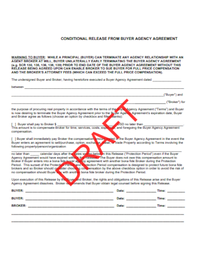 release buyer agency agreement