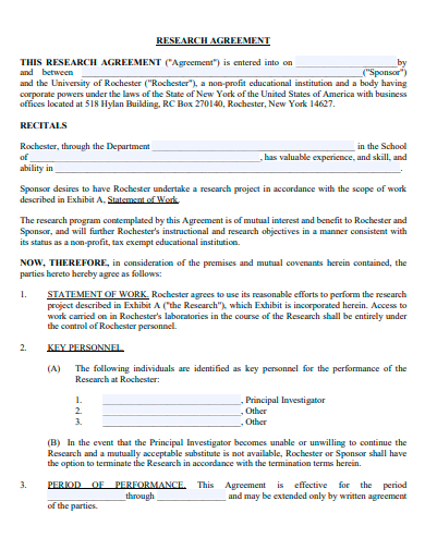 research agreement template