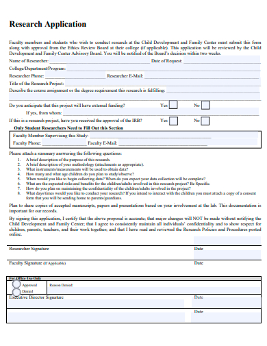 research application template