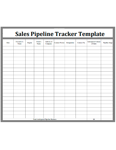sales pipeline tracker template