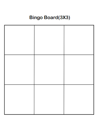 sample 3x3 bingo board template