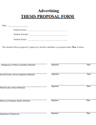 sample advertising thesis proposal form template