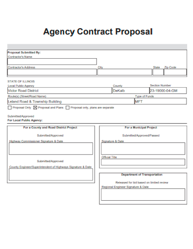 sample agency contract proposal template