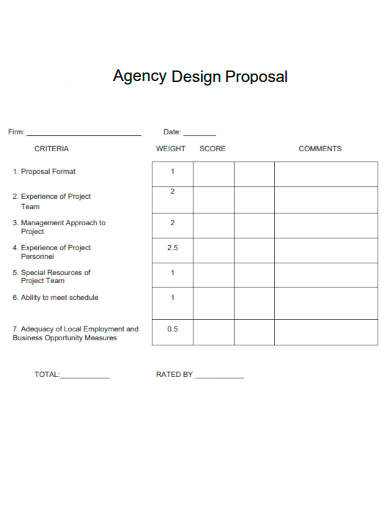 sample agency design proposal template