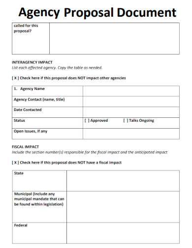sample agency proposal document template