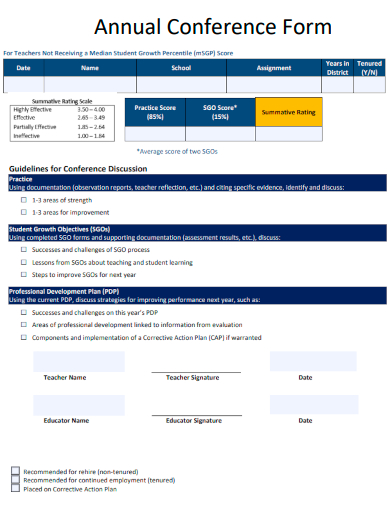 sample annual conference form template