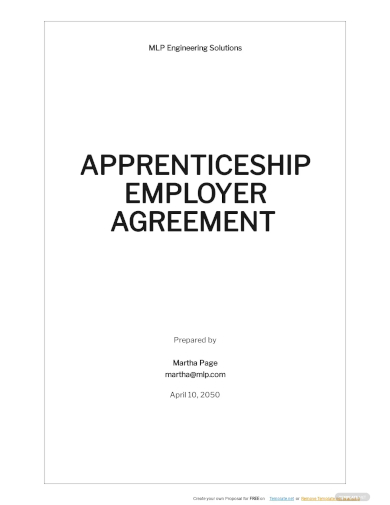 sample apprenticeship employer agreement template