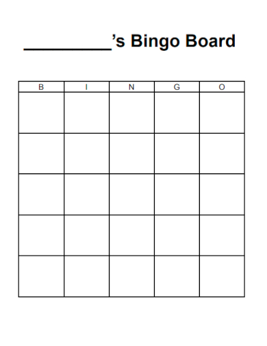 sample blank bingo board template