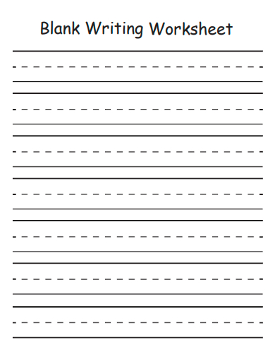 sample blank writing worksheet template