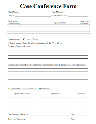 sample case conference form template