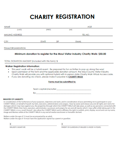 sample charity registration template