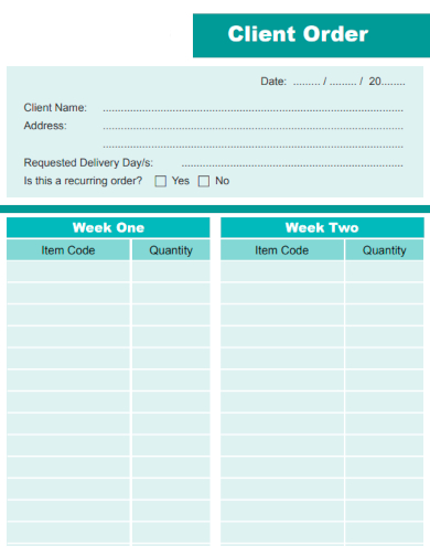 sample client order template