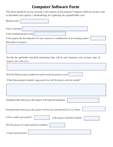 sample computer software form template