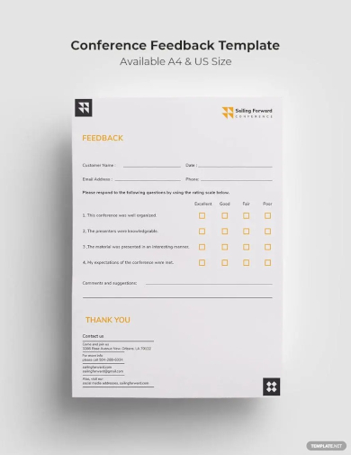 sample conference feedback form template