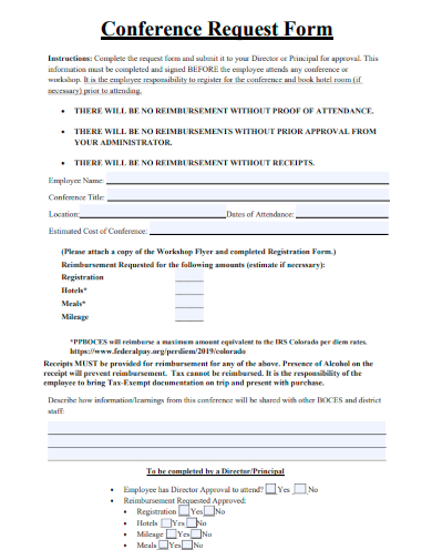 sample conference request form template