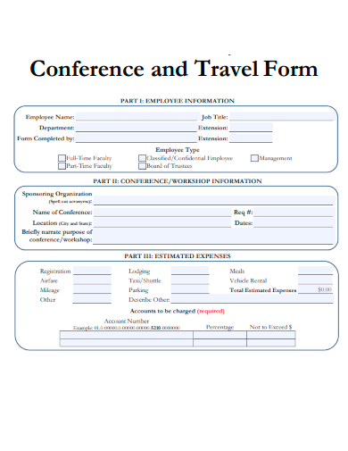 sample conference travel form template