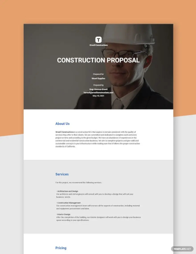 sample construction proposal template